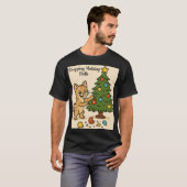 いたずら好きな子猫のクリスマスの混乱2 Tシャツ (正面フル)