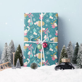 いたずら好きな小さなネズミたち クリスマス ラッピングペーパー ロール