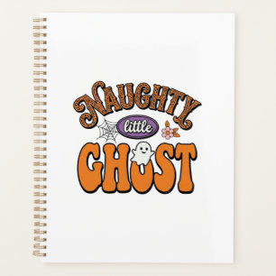いたずら好きな小さな幽霊のビンテージ・ハロウィンTシャツデザイン プランナー手帳