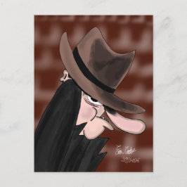 いたずら好きな悪役のキャラクター ポストカード