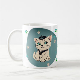 いたずら好きな猫好きのためのファーストメイトギフト コーヒーマグカップ