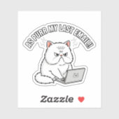 いたずら好きな猫 "As Purr My Last Email!" 楽しいオフィスグッズ シール (シート)