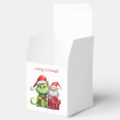 いたずら好きな緑のクリスマス猫 フェイバーボックス (オープン)