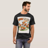 いたずら好きな遊び: カートゥーンのキツネタグチーム Tシャツ (正面フル)