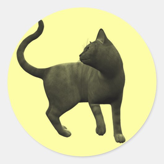 いたずら好きな黒猫シール ラウンドシール (正面)