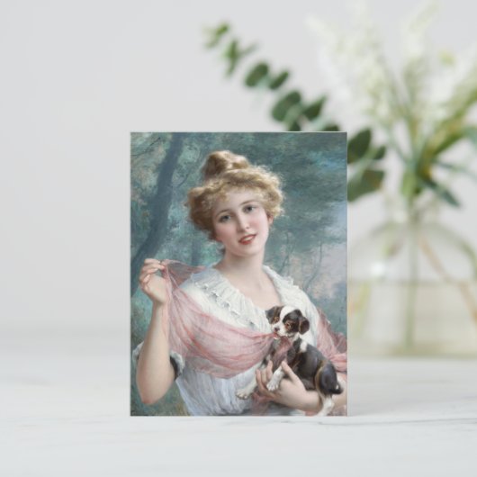 いたずら好きの子犬 | エマイルベルノン ポストカード (スタンド正面)