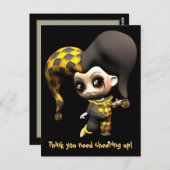 いたずら好きの小さなジェスター ポストカード (正面/裏面)