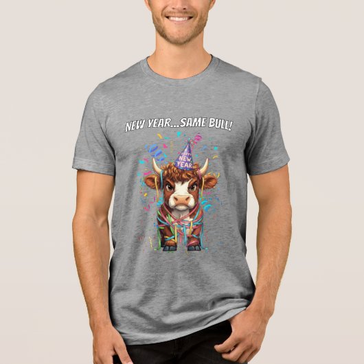 いたずら好きハイランドコウのお正月 トライブレンドTシャツ (正面)