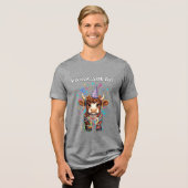 いたずら好きハイランドコウのお正月 トライブレンドTシャツ (正面全面)