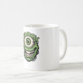 いたずら好きモンスターの目 - 面白い怖い一本の目のキャラクター コーヒーマグカップ (正面右)