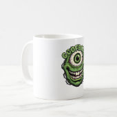 いたずら好きモンスターの目 - 面白い怖い一本の目のキャラクター コーヒーマグカップ (正面左)