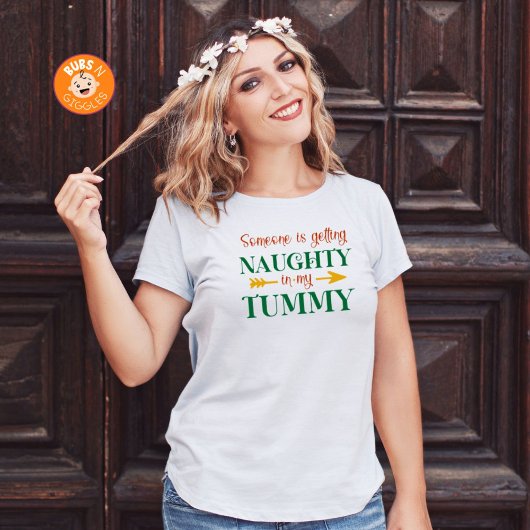 いたずら妊娠発表 クリスマス Tシャツ
