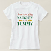 いたずら妊娠発表 クリスマス Tシャツ (デザイン正面)