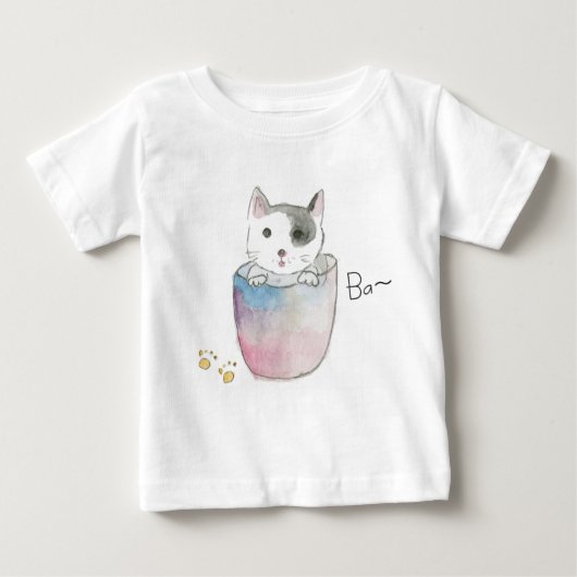 いたずら子猫のご挨拶 ベビーTシャツ (正面)