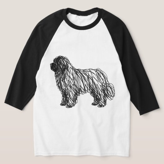 いたずら描きニューファンドランド Tシャツ (レイダウン)