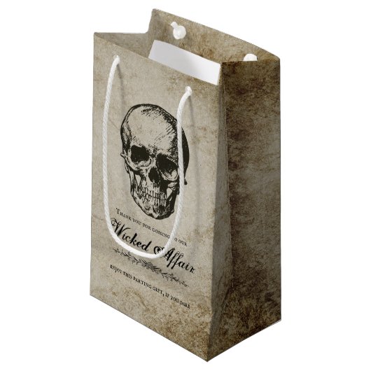 いたずら浮気ハローウィンパーティヴィンテージスカル スモールペーパーバッグ (正面アングル)
