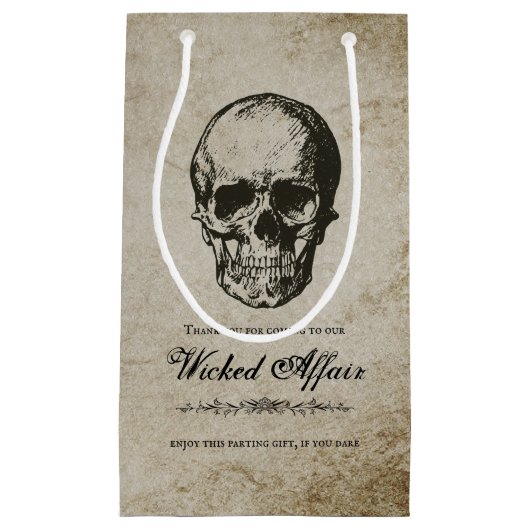 いたずら浮気ハローウィンパーティヴィンテージスカル スモールペーパーバッグ (正面)