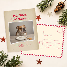いたずら犬のクリスマスカード Dear Santa I Can Explain ポストカード