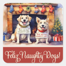 いたずら犬のクリスマス ペーパーナプキン スクエアシール