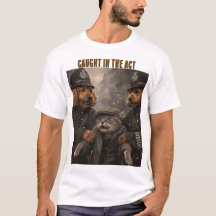 いたずら犬ポリスTシャツ 悪事はバレた ペット好きさんに