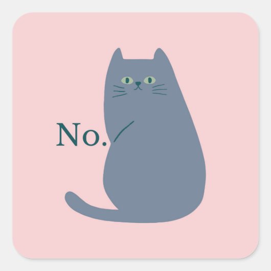 いたずら猫が面白い スクエアシール (正面)