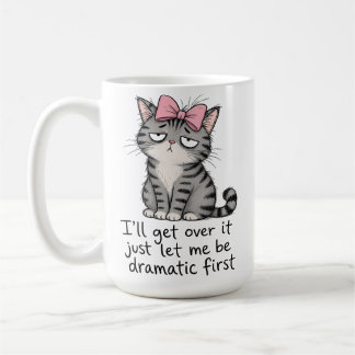いたずら猫のギフ「ドラマが先よ」 面白いペット好きな人への贈り物 コーヒーマグカップ