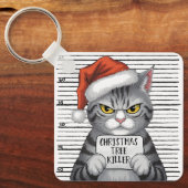 いたずら猫のクリスマスツリー破壊者 キーホルダー (正面)