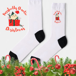 いたずら猫のクリスマスパロディデザイン ソックス