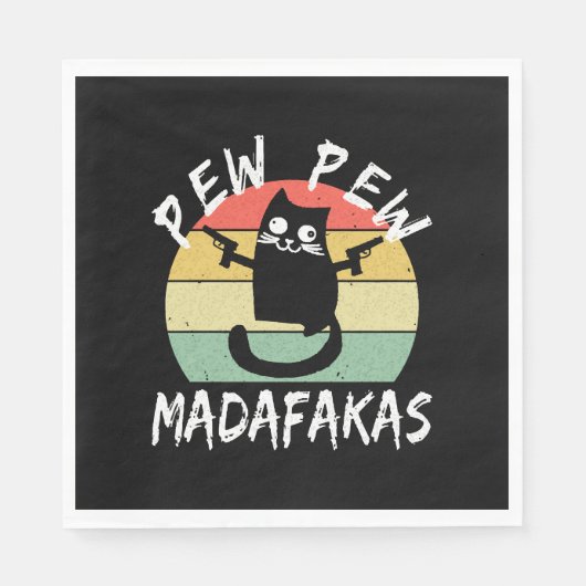 いたずら猫のPew+Pew+Madafakas スタンダードランチョンナプキン (正面)