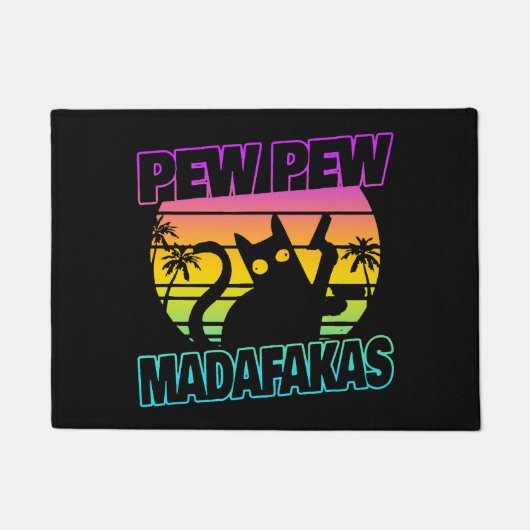 いたずら猫のPew Pew Madafakas ドアマット (正面)