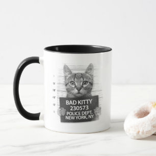 いたずら猫警察 逮捕写真 楽しいコーヒーマグ マグカップ