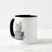 いたずら猫警察 逮捕写真 楽しいコーヒーマグ マグカップ (正面左)
