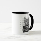 いたずら猫警察 逮捕写真 楽しいコーヒーマグ マグカップ (正面右)