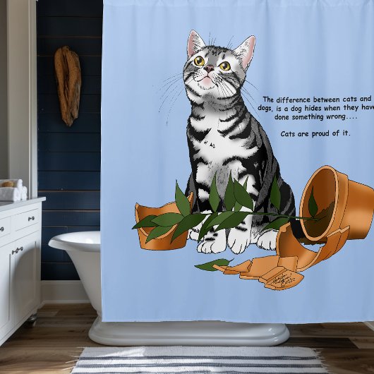 いたずら猫 シャワーカーテン
