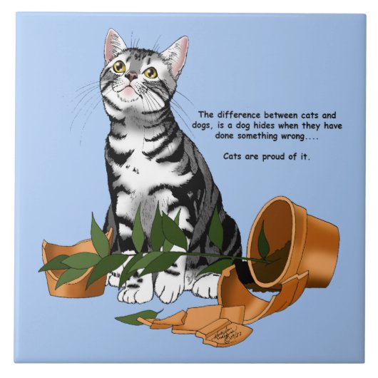 いたずら猫 タイル (正面)
