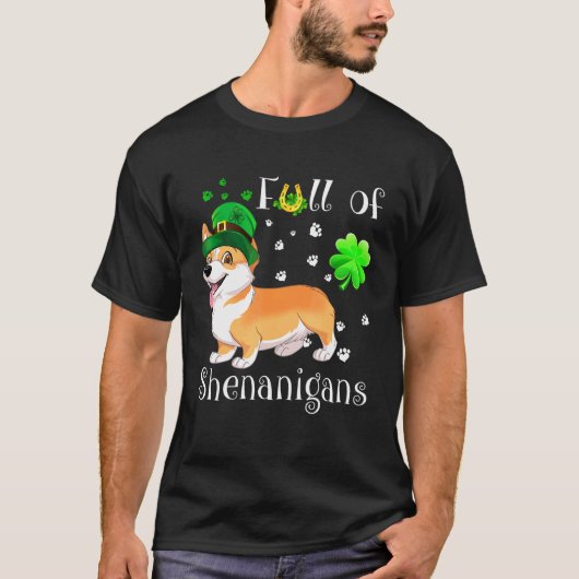 いたずら盛り コーギー 犬 アイルランド Tシャツ (正面)