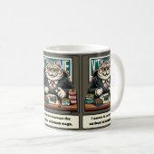 いたずら笑い：狡猾な猫政治家 コーヒーマグカップ (正面右)