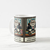 いたずら笑い：狡猾な猫政治家 コーヒーマグカップ (正面左)