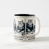 いたずら笑い:狡猾な猫政治家 ツートーンマグカップ (正面右)