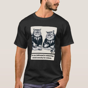 いたずら笑い：狡猾な猫政治家 Tシャツ