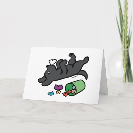 いたずら黒ラブラドールサイドアイ カード (正面)