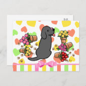 いたずら黒ラブラドール ポストカード (正面/裏面)