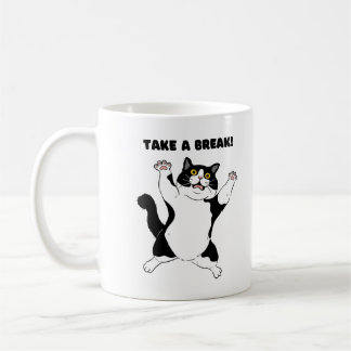 いたずら黒猫のコーヒーマグ - 休憩リマインダー コーヒーマグカップ