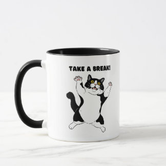 いたずら黒猫のコーヒーマグ – 休憩リマインダー マグカップ