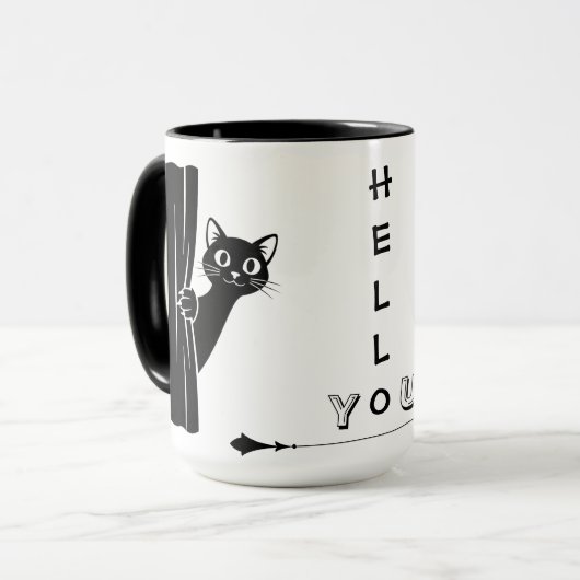 いたずら黒猫のマグカップ マグカップ (正面左)