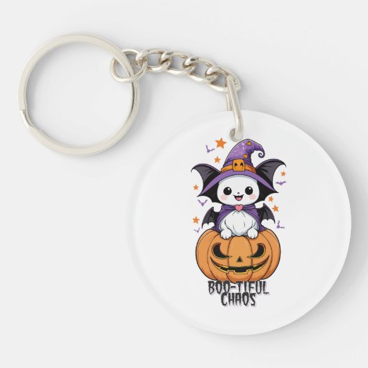 いたずら | こうもり、帽子、カボチャ キーホルダー (正面)