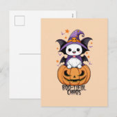 いたずら | こうもり、帽子、カボチャ シーズンポストカード (正面/裏面)