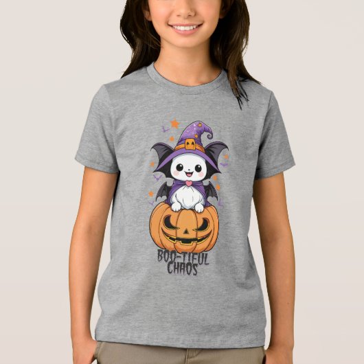 いたずら | こうもり、帽子、カボチャ トライブレンドＴシャツ (正面)