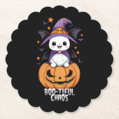 いたずら | こうもり、帽子、カボチャ ペーパーコースター (正面)