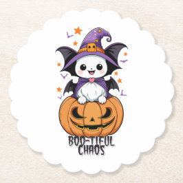 いたずら | こうもり、帽子、カボチャ ペーパーコースター